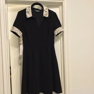 Mod Cloth black dress with white lace, size 4, new with tags